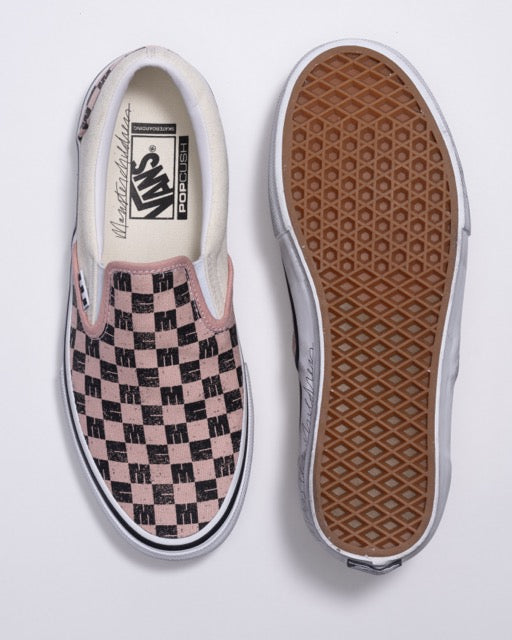 Pink and brown checkered vans hotsell